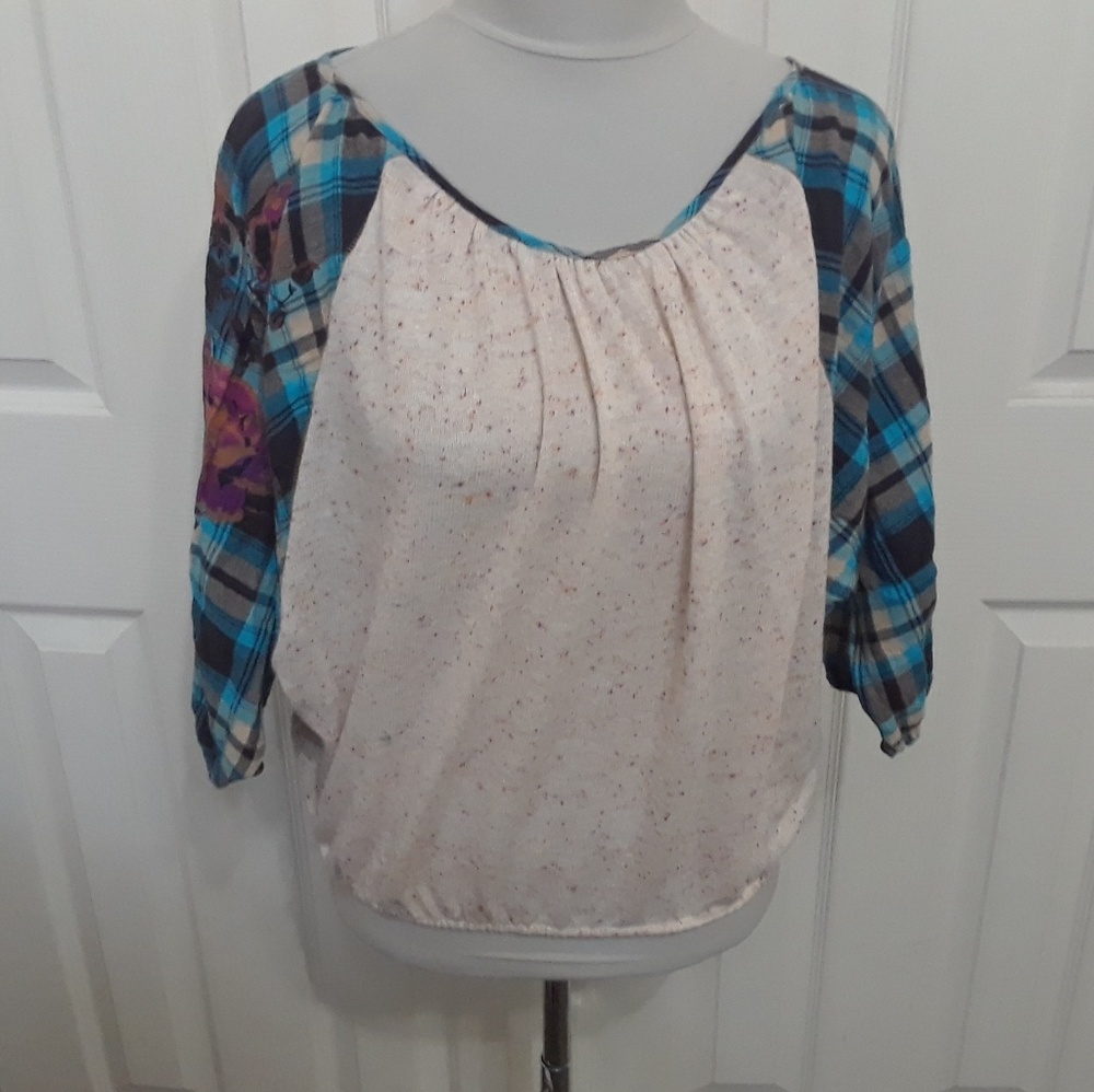 Scrapbook Originals Plaid Flecked Mixed Media Top
